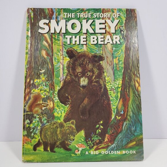 True Story Of Smokey The Bear Big Golden Book 1955 Hardcover - Picture 1 of 16